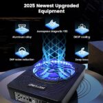2025 Upgraded 10"1200W Slim Under Seat Powered Car Subwoofer