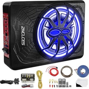 2025 Upgraded 10"1200W Slim Under Seat Powered Car Subwoofer
